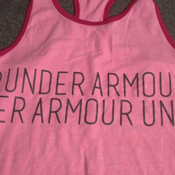 🤠Under Armour Pink Heatgear Loose Tank Top Size YLG - Picture 2 of 5